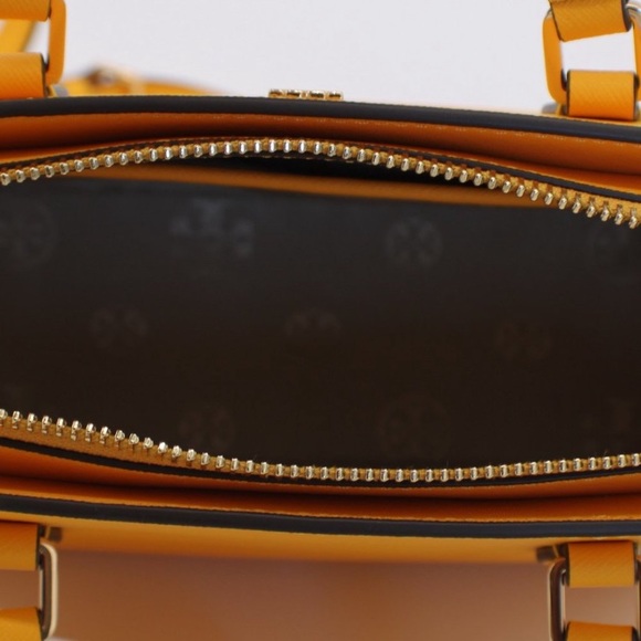 Nwt Tory Burch Emerson Mini Top Zip Tote gold color purse crossbody bag - Picture 3 of 5